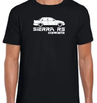 Jauno Modes Vīriešu Īsām Piedurknēm Classic Sierra RS Cosworth Silueta Retro Auto, T Kreklu Visi Izmēri Klāt, T krekls