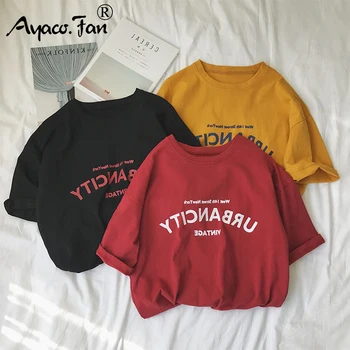Harajuku Sieviešu T-krekli Jaunu 2019 Vasaras Smieklīgi Vēstuli Izdrukāt, Hip Hop Brīvs T-krekls Meitenēm Studentu Streetwear Gadījuma Dāmu Topi, t-veida