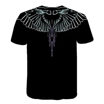 Tautas spārnu Vīriešiem Tshirt Īsām Piedurknēm 3D Iespiests T-krekls Unikāli Lāse lielgabarīta t krekls Brīvs O-veida kakla Vasaras Vīriešu Apģērbu