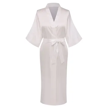 Satīna Dāma Kimono Kleita Lielie Izmēri 3XL, Līgava, Līgavas Kāzu Tērpu Sexy Naktskrekls Gadījuma Softy Sleepwear Mājas halāti