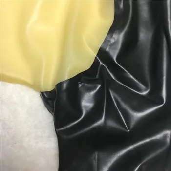 Sexy lingerie unisex Roku darbs pielāgot izmēru Lateksa eksotisko apakšveļa cekc Fetišs Melns Ar Caurspīdīgu Masku Sejas kapuces Kapuci