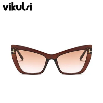 Modes Zīmolu Dizaineris Kaķu Acu Saulesbrilles Sieviešu Vintage Mazo Kadru Toms Sieviešu, Saules Brilles Pārredzamu Brilles Punkti Gafas 2019