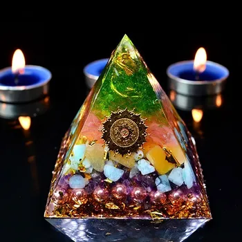 Orgonite Ariel Aura Kristāla Piramīdas Anahata Čakra-Caurspīdīgu Piramīdu, Rotaslietas Sveķu Dekoratīvajiem Amatniecības Rotaslietas