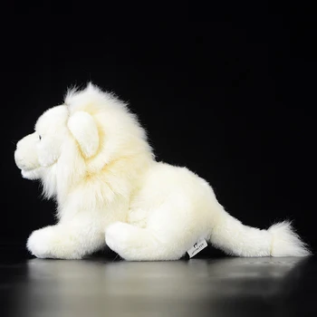Reālajā Dzīvē Lauva Pildījumu Dzīvnieku Rotaļlietas, White Lion Plīša Rotaļlieta Spilgti Savvaļas Dzīvniekiem Āfrikā Lauvas Plīša Lelles Dāvanas Bērniem