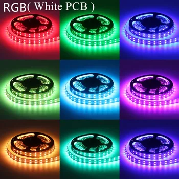 RGB LED Slokšņu Ūdensizturīgs DC 24V 5050 120LEDs/m Dubulta Rinda, kas RGBW RGBWW LED Gaismas Sloksne Elastīgu Neona Lentes Luz Ziemassvētku Rotājumi
