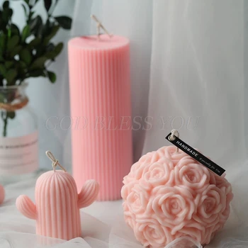 3D Rožu Bumba Svece Pelējuma, Ziepēm Pelējuma Ziedu Silikona Veidnē DIY Sveču liešana Mini Ziedu Bumbu Ziepes Polimēra Māla Sveķu Pelējuma