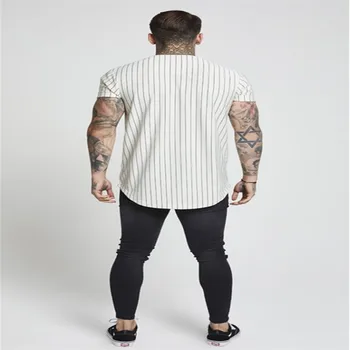 Modes 2020. gadam streetwear jaunu vasaras modes vīriešu T-krekls hip hop Sik zīda beisbola adīt svītrainām krekls vīriešu apģērbu tyga