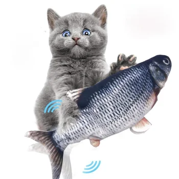 Pārvietojot Zivis, Elektriskie Rotaļu Kaķis USB Lādētāju Interaktīvais Kaķis Košļāt Bite Rotaļlietas Piederumi Kaķēns Zivju Kritiens Kaķis Wagging Rotaļlietas
