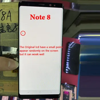 SUPER AMOLED N950F LCD SAMSUNG Galaxy Note 8 Displejs N950W N950FD Touch Screen Digitizer ar mazo Dead Pikseļi Nav Apdegumus.