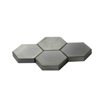 Sešstūra silīcija karbīda keramikas plāksnes 17.5x4mm / 17.5x10mm SiC flīžu bruņu plāksnes pressless aglomerācijas bruņu lapa
