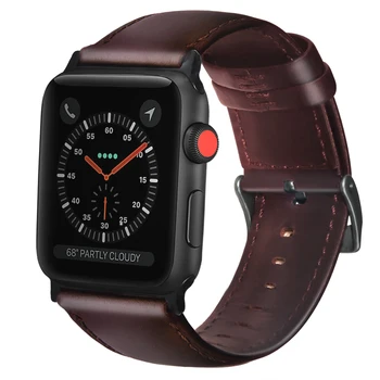 Ādas siksna Apple skatīties joslas 44mm 40mm 42mm 38mm correa iwatch series 5 4 3 2 1 watchband rokassprādze rokas josta Piederumi