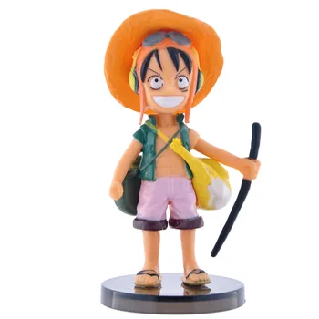 6pcs/set Anime Viens Gabals statuetes Luffy Roronoa Zoro Sanji salmu cepure Pirāti Rīcības Attēls Savākt Modelis Rotaļlietas bērniem 6-10cm