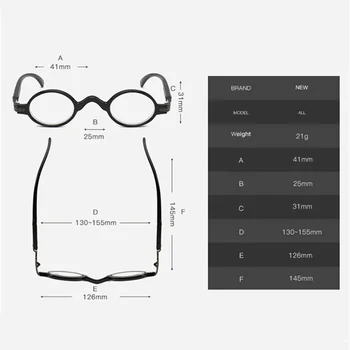 UVLAIK Retro Mazo Lasīšanas Brilles Vīriešu un Sieviešu Modes Mazo Apaļo Rāmi, Lasīšanas Brilles Augstas Kvalitātes Receptes brilles