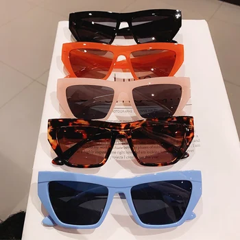 TIK&EI Retro Cat Eye Saulesbrilles Sieviešu Vintage Jelly Krāsu Briļļu Modes Tendences Zila, Oranža Saules Brilles Vīriešiem Toņos UV400
