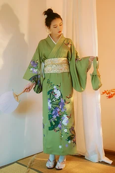 Japāņu tradicionālo kimono Ar Obi paņem foto kleita cosplay sieviešu yukata sieviešu haori Japānā geišas kostīms obi kimonos