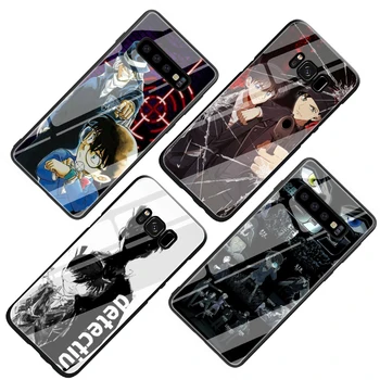 Detective Conan Rūdīta Stikla bezalkoholisko telefonu gadījumā Samsung Galaxy S7 Malas S8 S9 S10 Piezīme 8 9 10 Plus A10 A20 A30 A40 A50 A60 A70