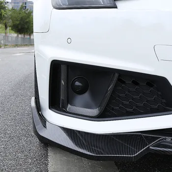 Auto Stils Priekšējie Miglas Lukturi Bufera Rāmis Apdare Vāciņš Melns, 2gab Audi A4 B9 2019 ABS Auto Eksterjera Aksesuāri
