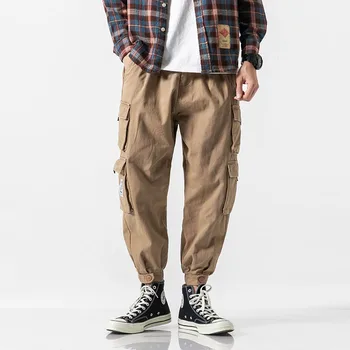 Streetwear Vīriešu Multi Kabatas Kravas Harēma Bikses Hip Hop Gadījuma Vīrietis Dziesmu Bikses Joggers Bikses Kokvilnas Harajuku Vīriešu Bikses