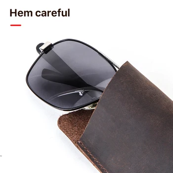 Mīksts Īstas ādas Brilles Pārnēsājamo Uzglabāšanas soma saulesbrilles gadījumā nepievelk putekļus brilles kabata Briļļu Aksesuāri Cietie Unisex