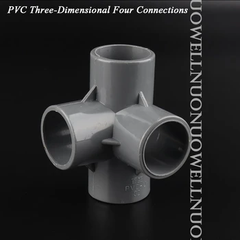 10Pcs 20 25 32 40mm Četru Veidu PVC Caurules Savienotājs Dārza Apūdeņošanas Laistīšanas Caurules Izplatīts Locītavas DIY Skapis Telts Piederumi