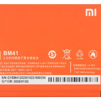 Xiao Mi Xiaomi BM41 Tālruņa Akumulatora Xiao mi Redmi 1S Redmi2 Redmi 2A Redmi2A Redmi 2 2050mAh BM41 Oriģinālo Rezerves Akumulatoru