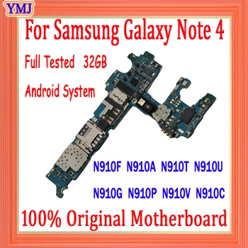 Bezmaksas Piegāde Uz Samsung 4. Piezīme N910F N910A N910U N910G N910P N910V Mātesplati 32GB Oriģināls Atbloķēt Loģika valde