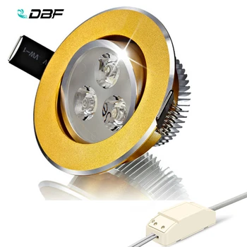 [DBF]Regulējamas Gold Ķermeņa 3W 4 W 5W 7W 9W 12W Leņķī Grozāms LED Prožektora Downlight AC90-265V LED Ceiligng Spot Gaismas, lai Virtuves