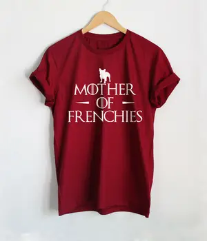 Māte Frenchies Suņu Mamma Tshirt Smieklīgi Grafikas Mama Sieviešu T-krekls Kawaii Īsām Piedurknēm Topi, t-veida Kokvilnas apkalpes Kakla korejas Krekli