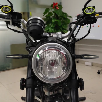 LED Pagrieziena Signālu Gaismas, Motociklu 24*335SMD Plūst Ūdens Blinker Bremžu Aizmugurējie Lukturi DRL Darbojas Flasher IP68 Bendable