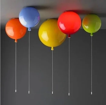 Mūsdienu bērnu 6 krāsas balonu akrila griestu gaismas ķermenis home deco bērnu guļamistaba E27 spuldžu griestu lampas, ar slēdzi