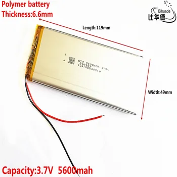 3.7 V 5600mAh litija polimēru baterija MP3 MP4 navigācijas instrumenti mazajiem, rotaļlietas un citus produktus, Universālās Akumulatoru