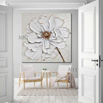 Anotācija White Flower Vienkāršu Eļļas Glezna Roku Darbs Ar Faktūru Ziedu Attēlu Audekla Sienas Māksla Karstā Pārdot Bez Rāmīša Gleznas, Mākslas Darbus