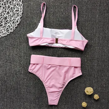 2020 Jaunu un Seksīgu lenta bikini Augsta vidukļa peldkostīmi sieviešu peldkostīms sieviešu Brazīlijas Bikini komplekts Dimanta Jostu peldkostīms bather