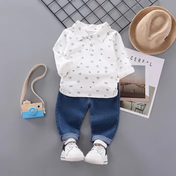 Baby Boy Apģērbs Gadījuma T-Krekls+Džinsi 2pc, Zīdaiņu Apģērbs Uzstādīt Rudenī, Bērnu Bērnu Apģērbu Zēns Toddler Zēnu Drēbes