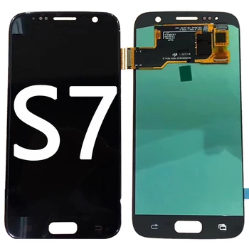 SUPER AMOLED LCD Samsung Galaxy S7 LCD ekrāns ar Rāmi, Pieskarieties Ekrānam Ar Rāmi Digitizer S7 G930F G930A G930V Montāža