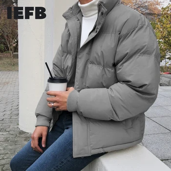 IEFB /vīriešu apģērbi 2020 ziemas kokvilnas polsterējumu sabiezējumu zaudēt gadījuma silts mētelis korejiešu stilā, moderns, skaists apģērbs, vīriešu 9Y3309