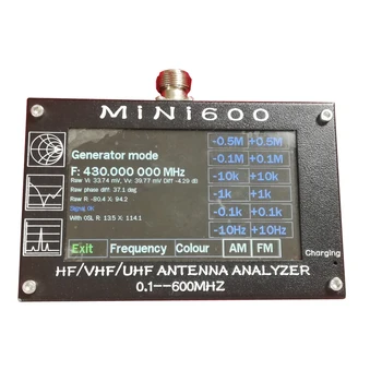Jaunas ielidošanas Mini600 5V/1,5 A HF, VHF UHF Antena Analyzer 0.1-600MHz SWR Mērītājs 1.0-1999. Radio C6-007
