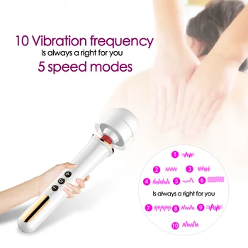 USB Rechargable Klitora Vibrators Sievietes Burvju Nūjiņu Ķermeņa Masieris Maksts Spēcīgs AV Stick Vibrators Pieaugušo Seksa rotaļlietas, Seksa veikals