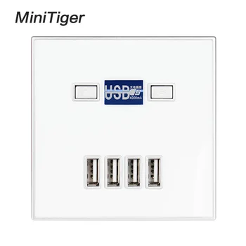 Minitiger Augstas Kvalitātes 4-PORTS quick lādētājs mājas lietošanai sienas kontaktligzdas Barošanas USB Kontaktligzdas 86*86mm 4000MA