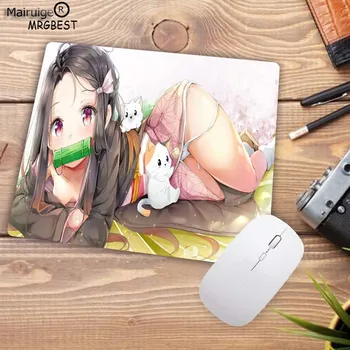 MRG RGB Gaming Mouse Pad ar USB Liela LED Aizmugurgaismojuma Spēli Desktop Pc Tastatūra Mat Anime Demon Slayer Kimetsu Nav Yaiba