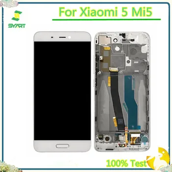 Nav Dead Pixel Nav Vietas AAA Kvalitātes Pilnu LCD Displejs Ar Touch Screen Digitizer Rāmja Montāžas Melna Balta Xiaomi 5 Mi5