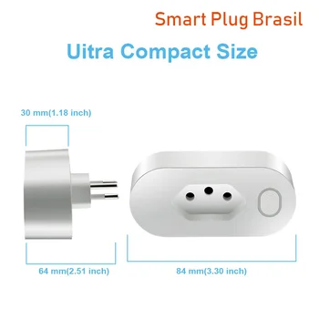 ALexa Saderīgu Smart Brazīlija Plug Tuya APP Bezvadu Vadības Taimeris Brazīlija Smart Kontaktligzdas Alexa Balss Kontroles BR Energy Monitor