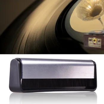 Black Soft Cleaner Tīrīšanas Līdzekli Otu Audio Anti Static Vinila Attīrīšana Phonograph Atskaņotāji Rīkoties Ar Oglekļa Šķiedras Pamatni