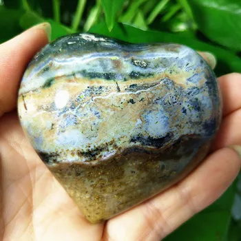 Fiziska jūras jašma akmens jūras pērle sirds kristāla, akmens minerālu paraugu kristāla ston