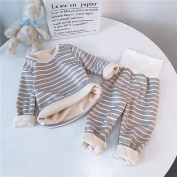 Bērnu Apģērba Komplekts Zēniem Krāsu svītras Sleepwear Bērns, Zīdainis, Bērnu Pidžamas ar garām Piedurknēm Pijama Meitenes Homewear