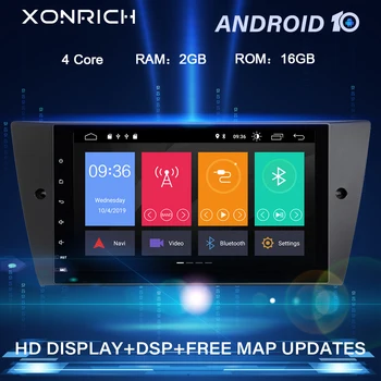 Xonrich 1 Din Android 10 Automašīnas Radio Multimediju DVD Atskaņotājs, BMW E90/E91/E92/E93 3. Sērijas GPS Navigācija, stereo Audio nodaļas vadītājs vienību