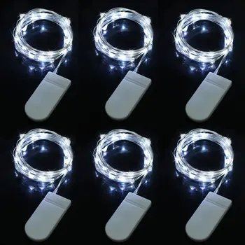 2M 20 gaismas Diodes, Ziemassvētku Vainags Vara Stieples LED String Lampas Pasaku gaismas Iekštelpu Jaunais Gads, Ziemassvētki, Kāzu Dekorēšana