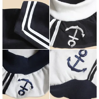 Hooyi Jūrnieks Baby Boy Īss Kombinezonus Cool Baby Navy Berete Klp Modes Kokvilnas Zīdaiņu Apģērbs, Kostīmi Jūrnieks Jumpsuit Kopumā