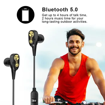 ALWUP S10 Dubultā Dinamisku Hibrīda Bluetooth Austiņas Bezvadu Austiņas Četras Vienības Disku Dziļi Bass Austiņas, Telefona ar mic 5.0
