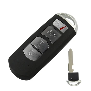 OkeyTech Smart Key Card Shell Fob Vāks Mazda 3 6 CX-5 CX-3 Axela Atenza Sarkanā krāsā Battery Klipu ar Avārijas Ievietojiet Tukšu Asmens